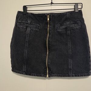 Old Navy Black Mini Skirt with Gold Zipper
